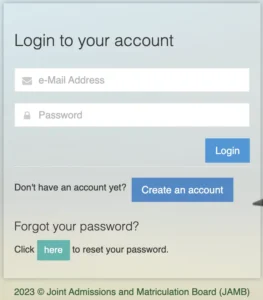 JAMB Portal Login